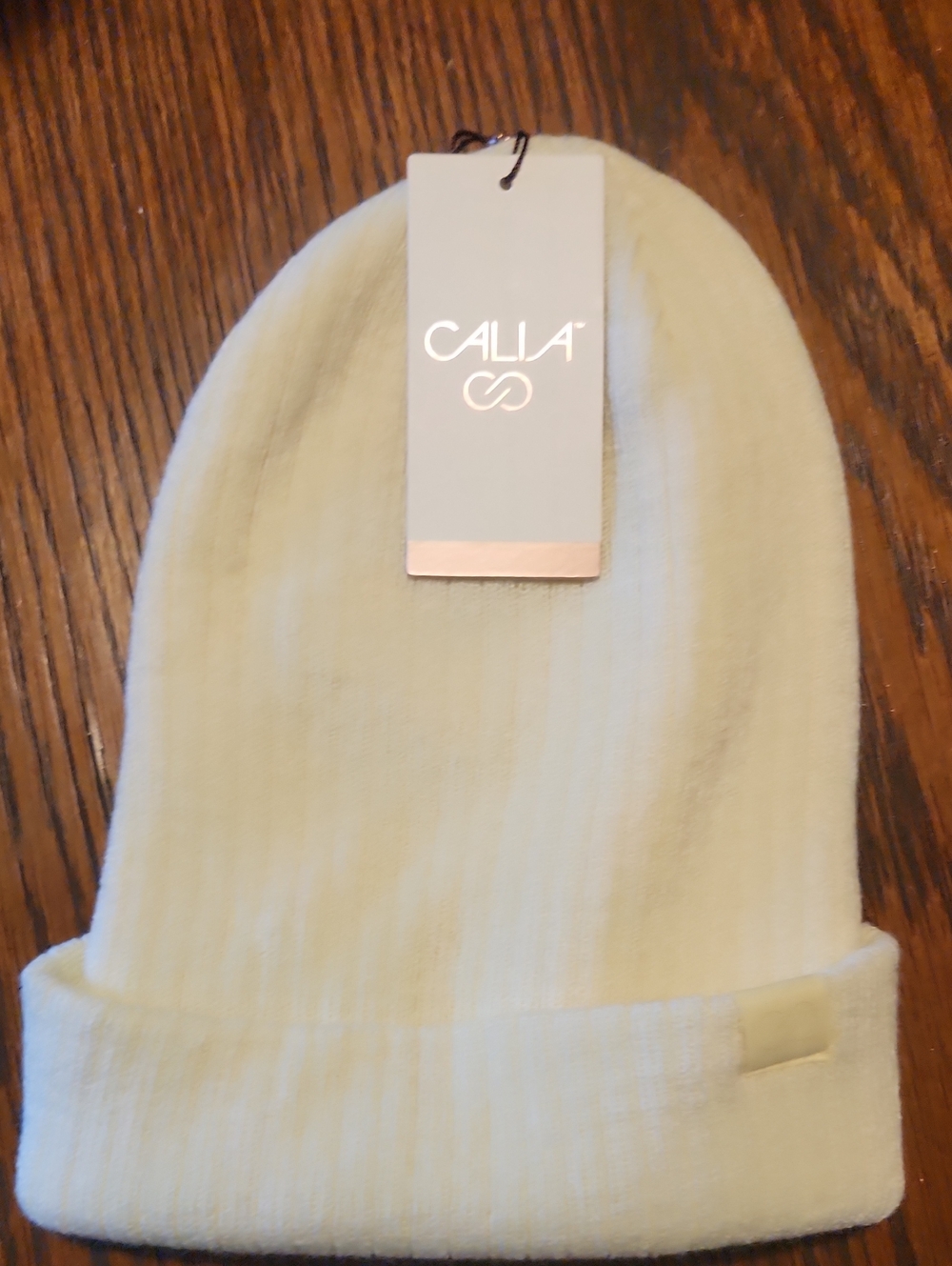 CALLA Cream Knit Fold-Over Beanie Hat